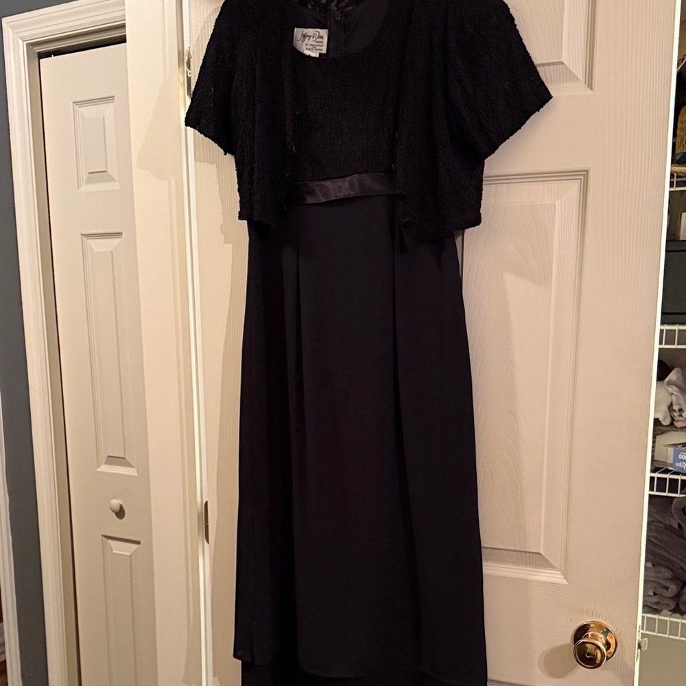 Jessica Howard Black High Low Dress with Jacket